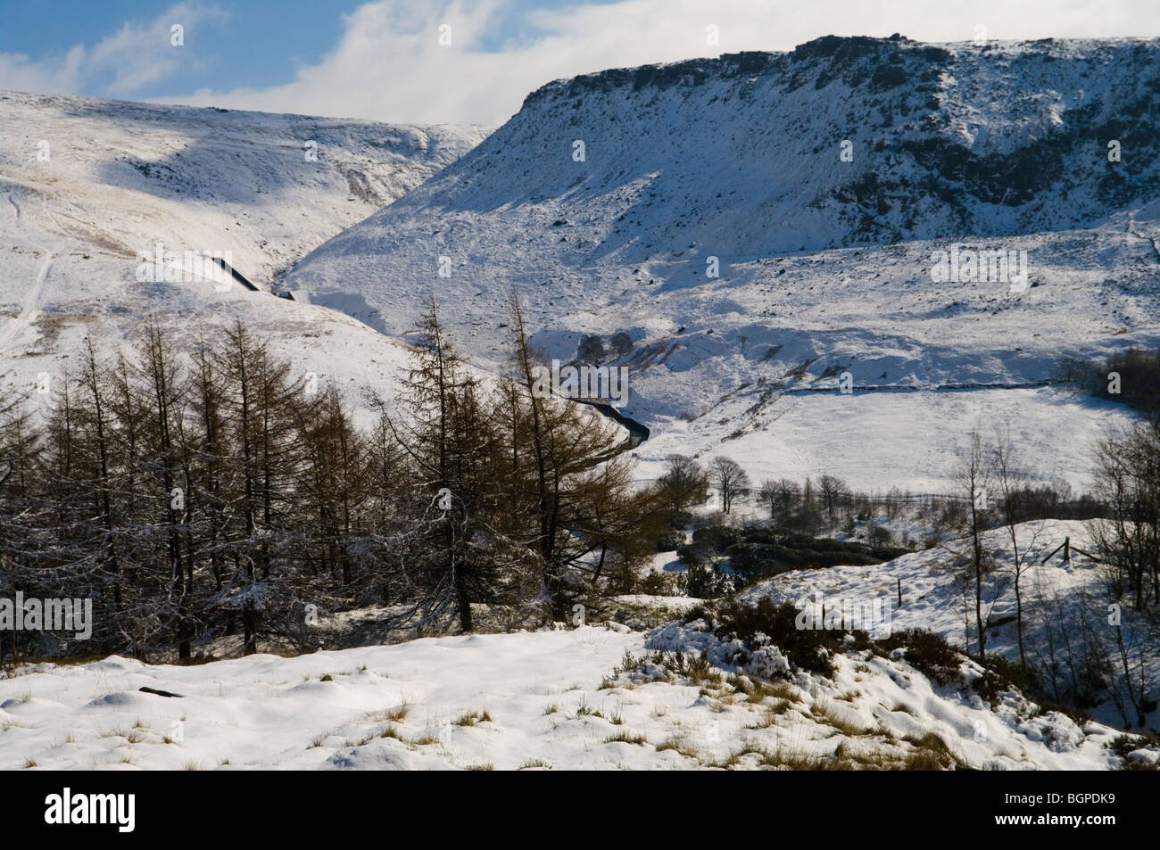 Neve, Binn verde, Saddleworth UK, 2009 Foto Stock