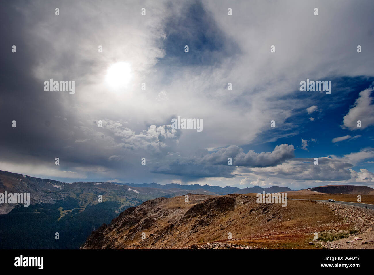 Trail Ridge Road nelle Montagne Rocciose del Colorado. Foto Stock