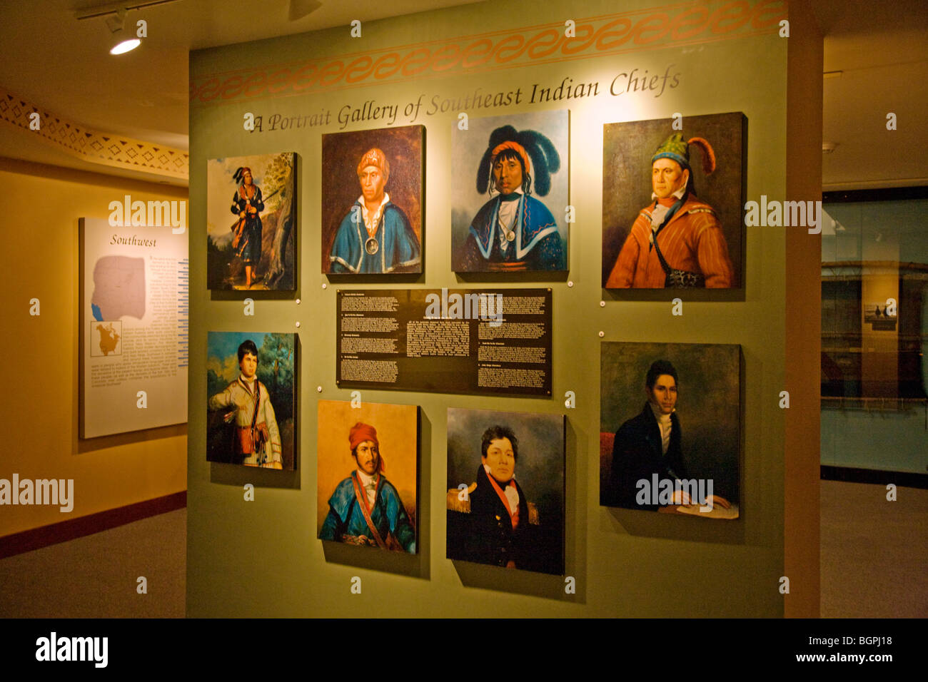 Native American Chiefs al Peabody Museo di Archeologia ed Etnografia presso la Harvard University di Cambridge, Massachusetts Foto Stock