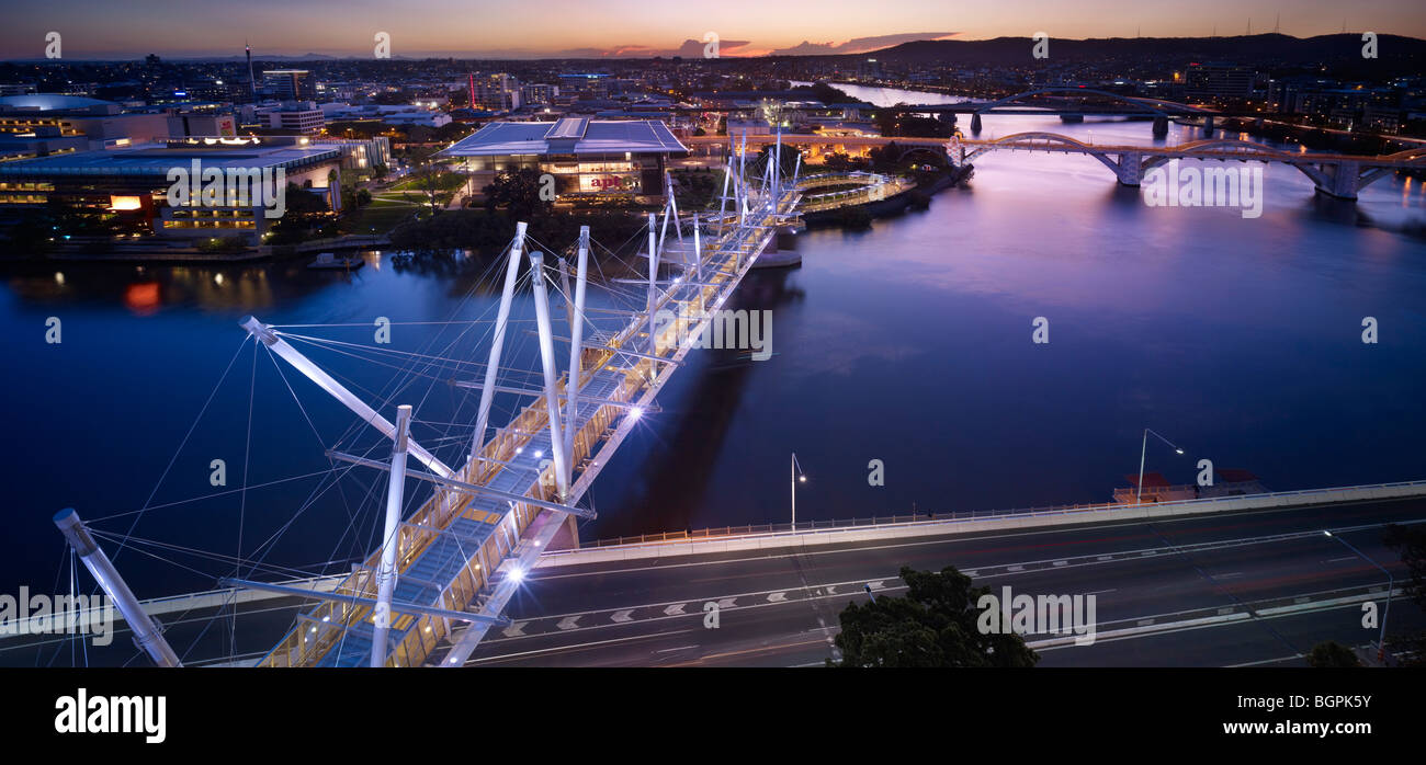 Vista aerea del ponte Kurilpa South Brisbane Queensland Foto Stock