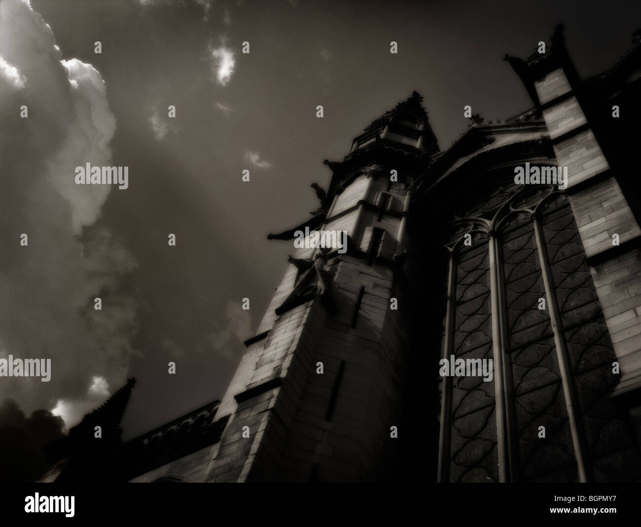 La Saint-Chapelle (Santa Cappella). Lo stile gotico dal XIII secolo. Ile de la Cité. Parigi. La Francia. Foto Stock