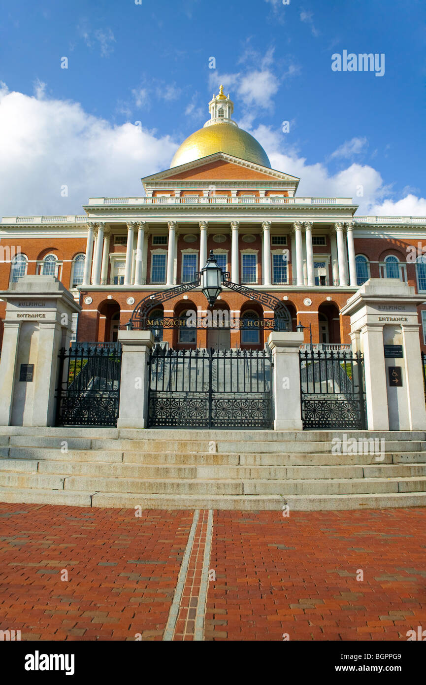 Massachusetts State House su Boston Freedom Trail Foto Stock
