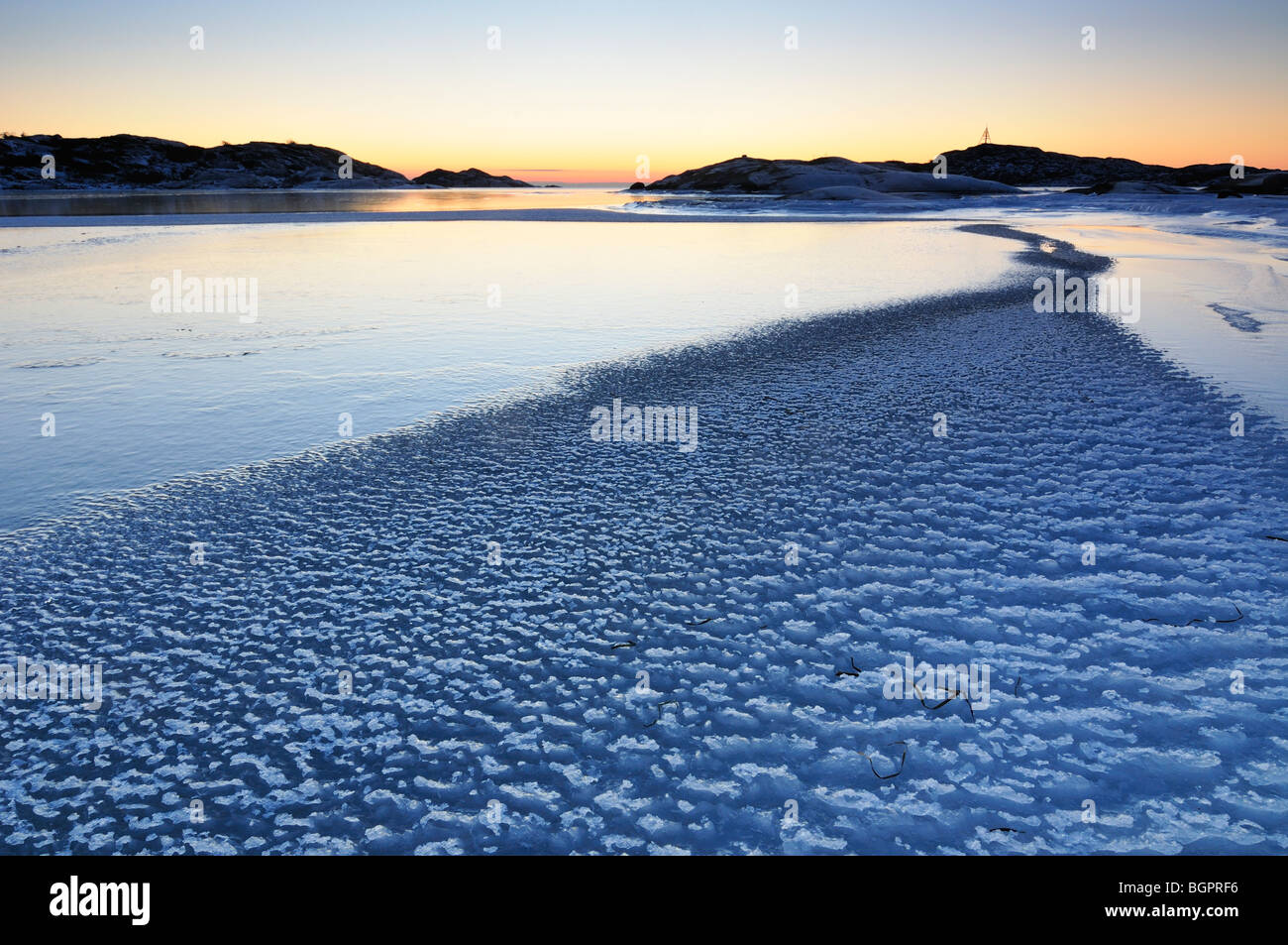 Icy costiere in scena lo svedese della west coast Foto Stock
