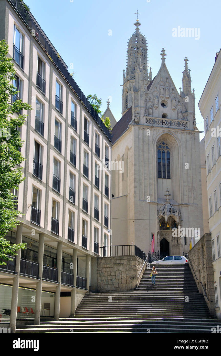 Maria am Gestade (St. Maria sullo Strand) Chiesa, Vienna, Austria - uno dei pochi esempi sopravvissuti di architettura gotica in città Foto Stock