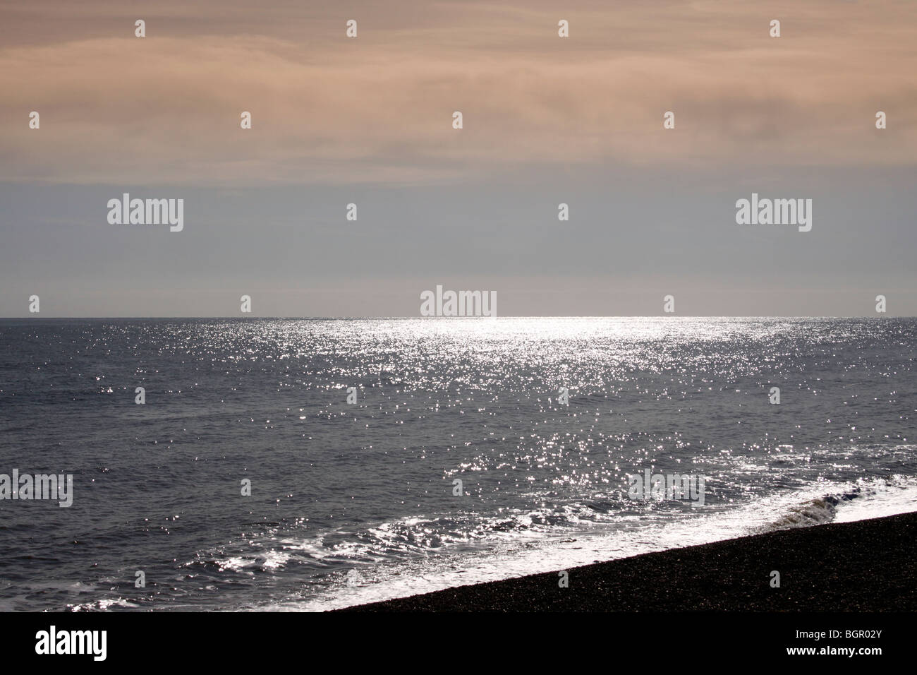EAST ANGLIAN ALBA SEASCAPE A ALDEBURGH NEL SUFFOLK REGNO UNITO. Foto Stock