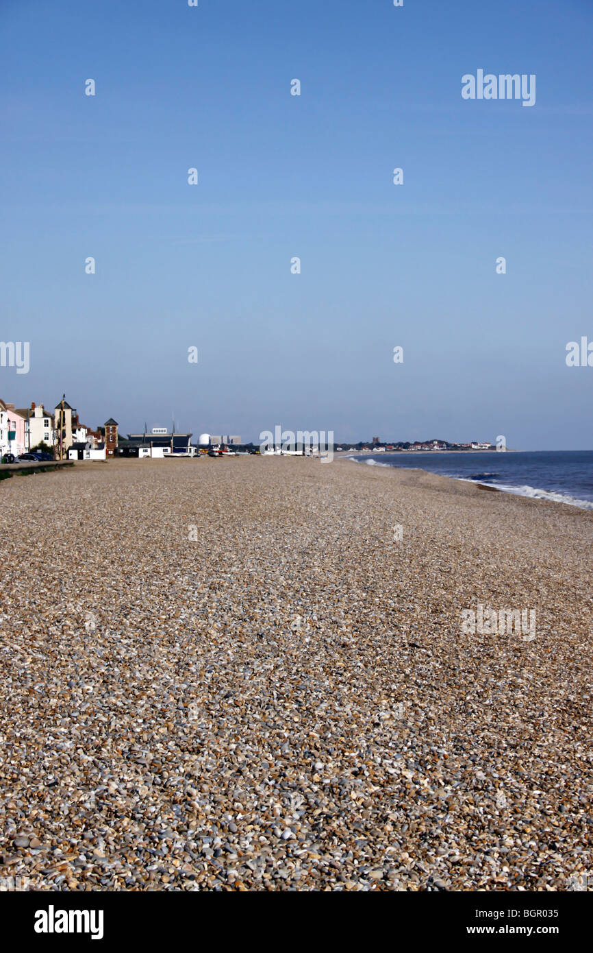 ALDEBURGH EMPTY BEACH SUFFOLK REGNO UNITO. Foto Stock
