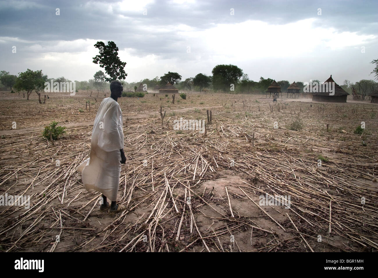 Un Dinka uomo nel Sudan meridionale Foto Stock