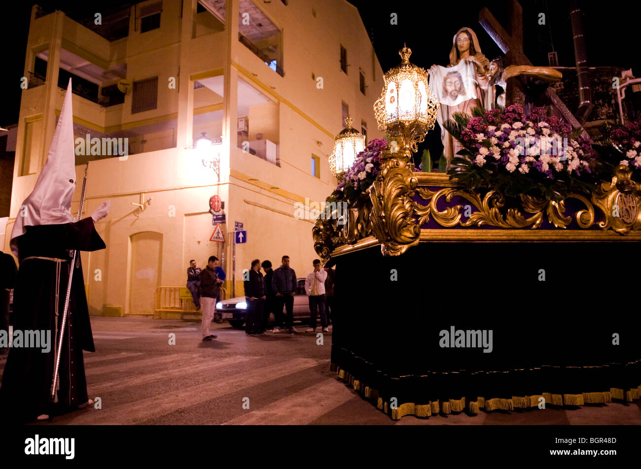 La Santa Pasqua processione in El Cabanyal, Valencia, Spagna. Foto Stock