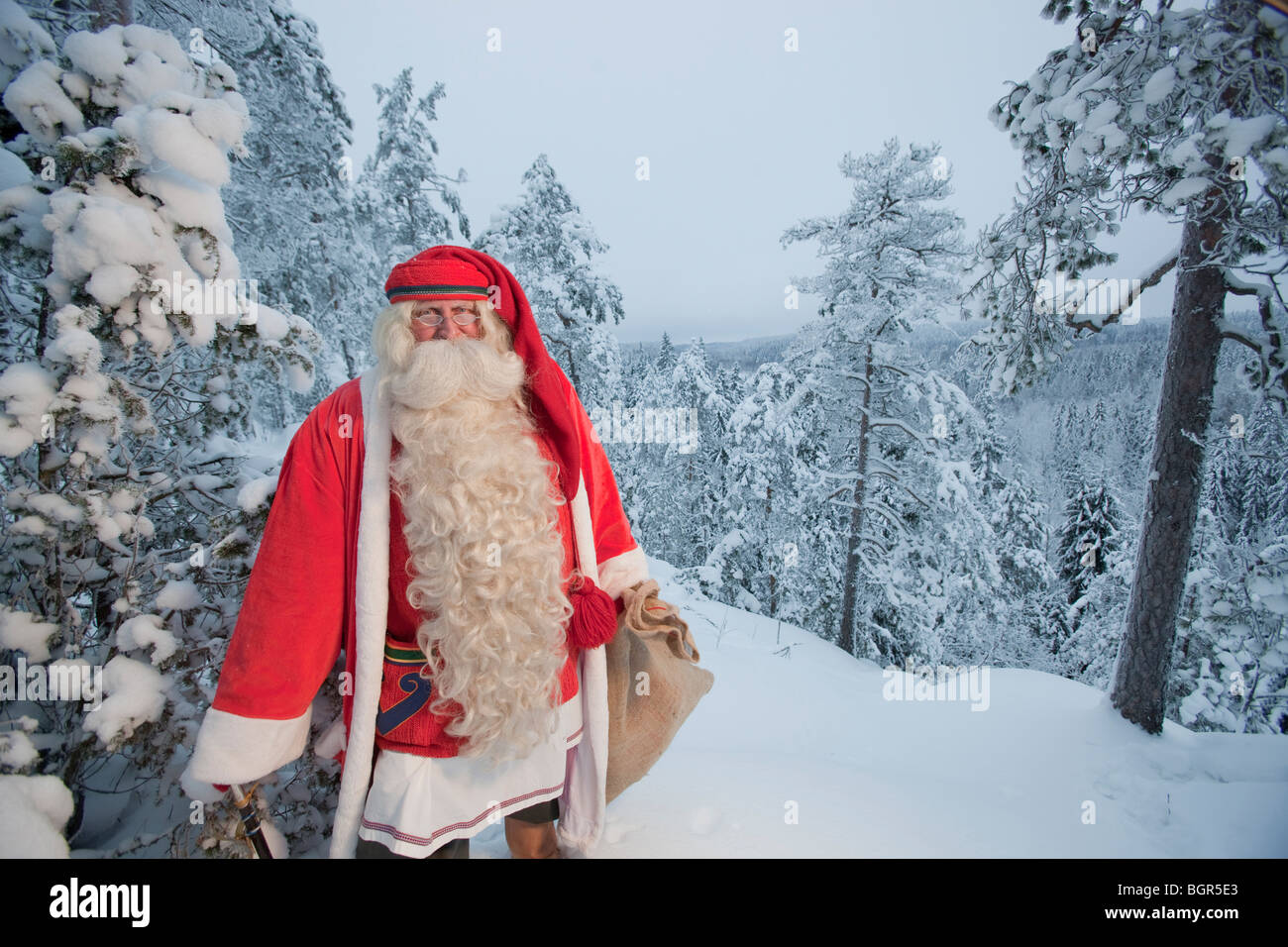 Babbo Natale ha una lunga barba bianca Foto Stock