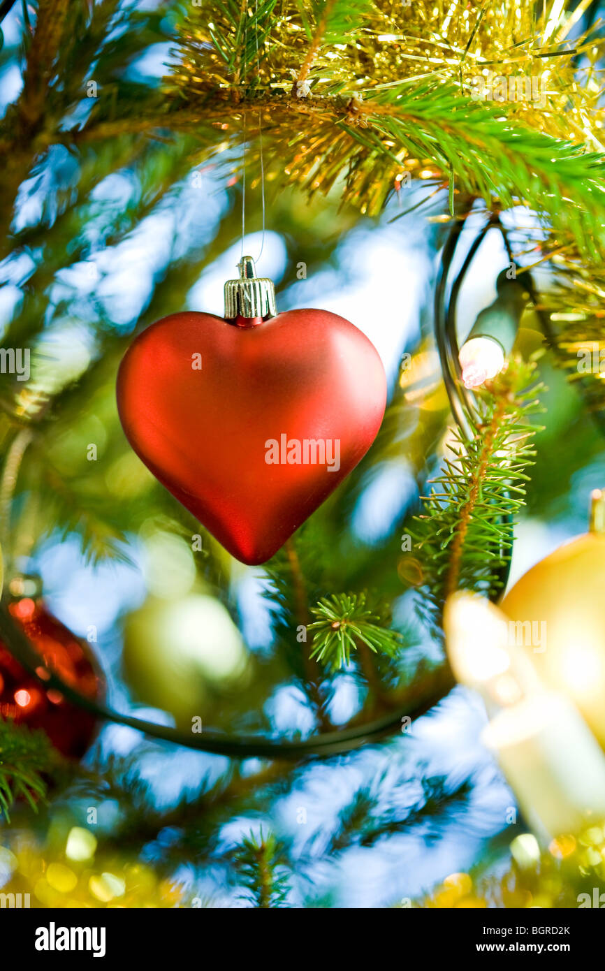 Albero di natale sfere, close-up. Foto Stock