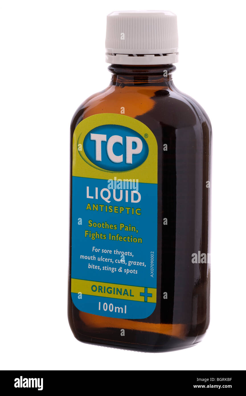 Bottiglia di TCP antisettico liquido Foto Stock