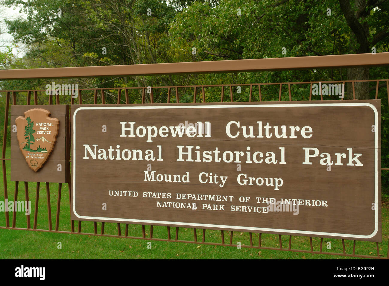 AJD62351, Chillicothe, OH, Ohio, Hopewell Culture National Historical Park, tumulo città di gruppo, indiani Foto Stock