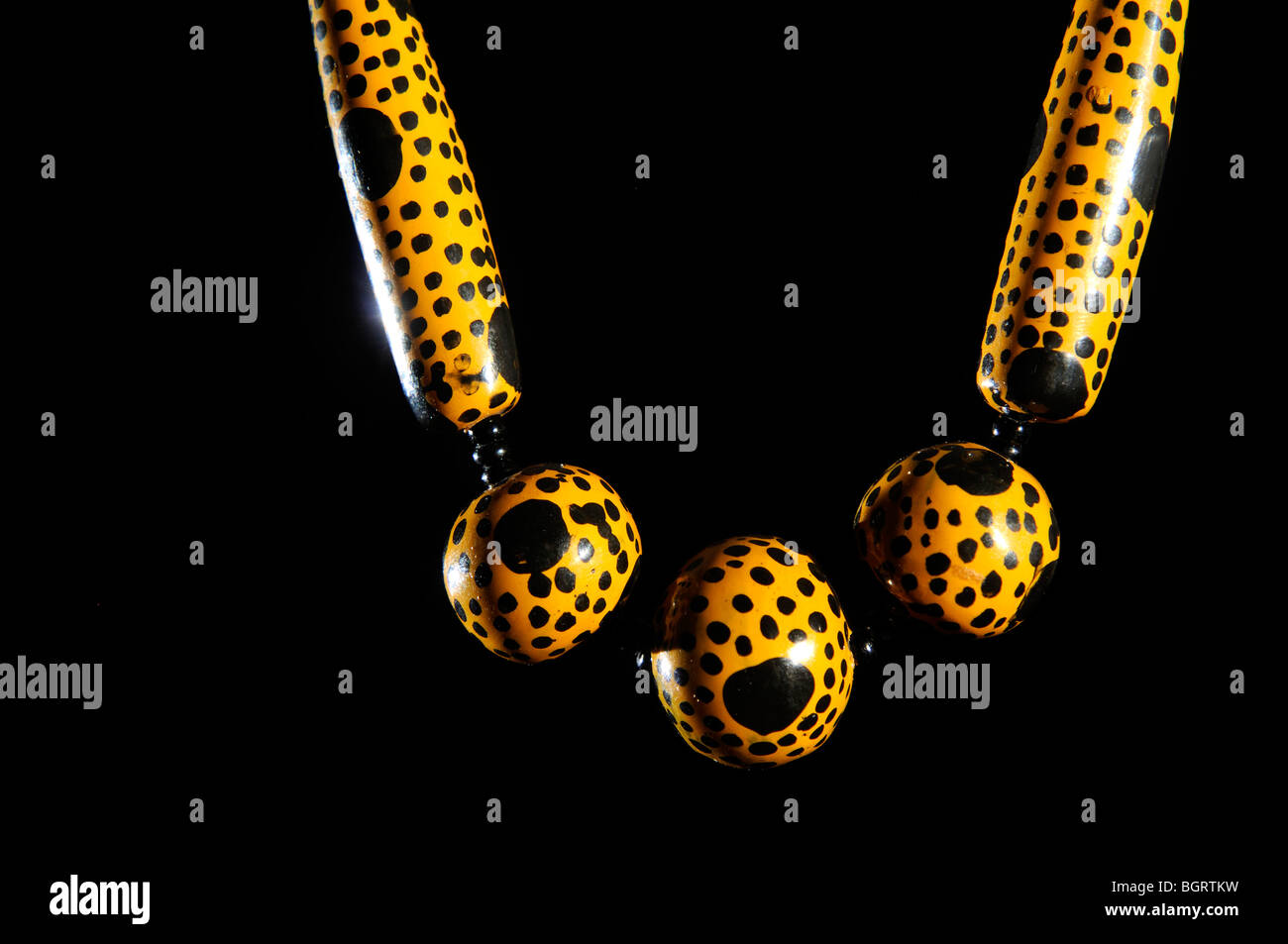 Perline di legno provenienti dallo Zambia Foto Stock