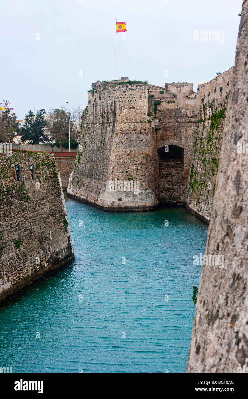 Foso de San Felipe castello di Ceuta Spagna Foto Stock