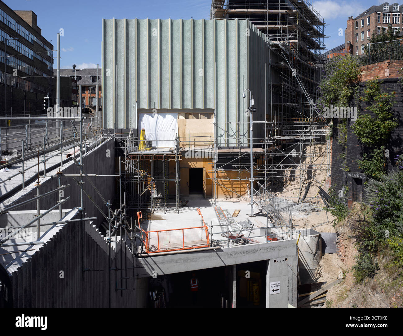 NOTTINGHAM CENTRO PER L ARTE CONTEMPORANEA [IN COSTRUZIONE 2008], NOTTINGHAM, Regno Unito, CARUSO ST JOHN Foto Stock