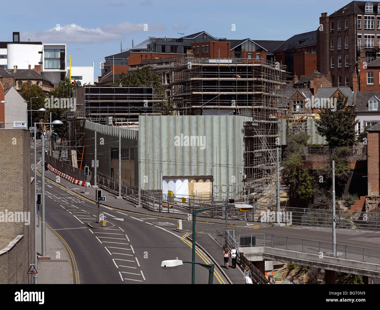 NOTTINGHAM CENTRO PER L ARTE CONTEMPORANEA [IN COSTRUZIONE 2008], NOTTINGHAM, Regno Unito, CARUSO ST JOHN Foto Stock