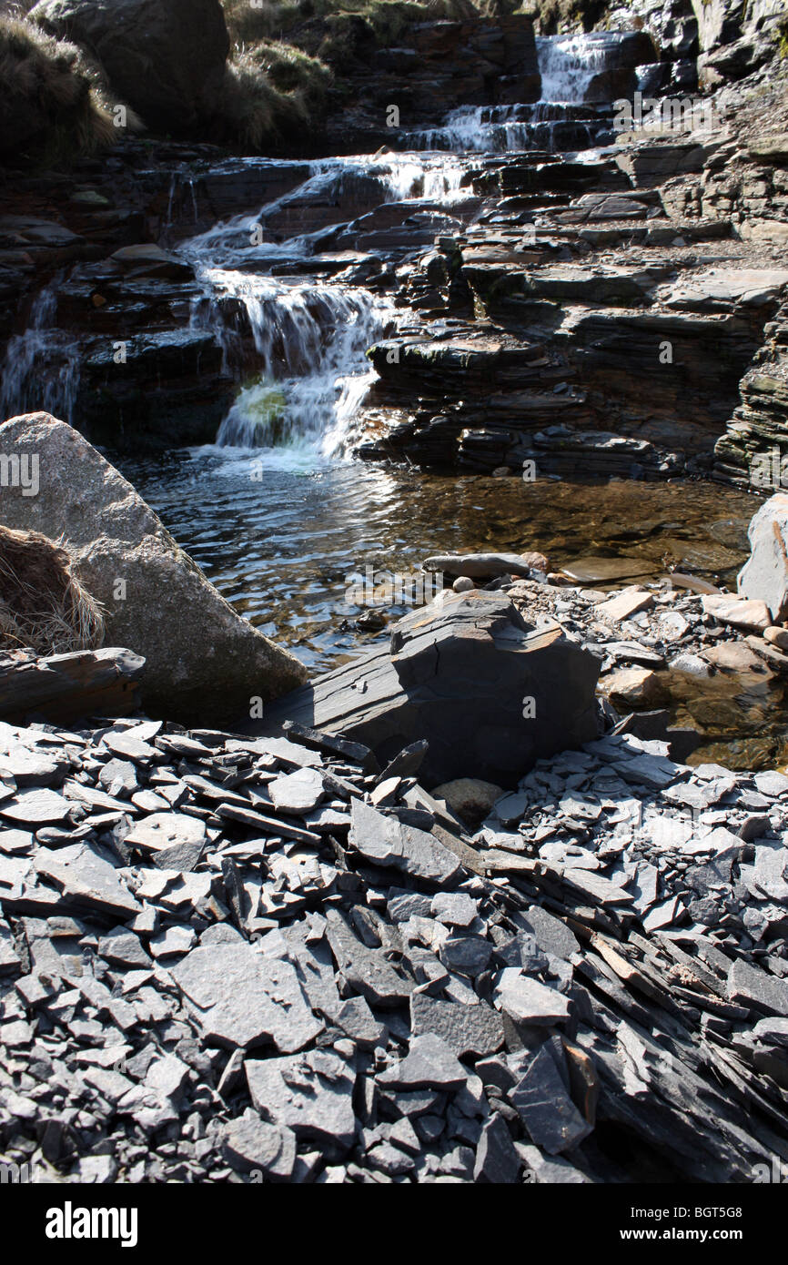 Cascata Parco Nazionale di Peak District Derbyshire Pennines Inghilterra Foto Stock