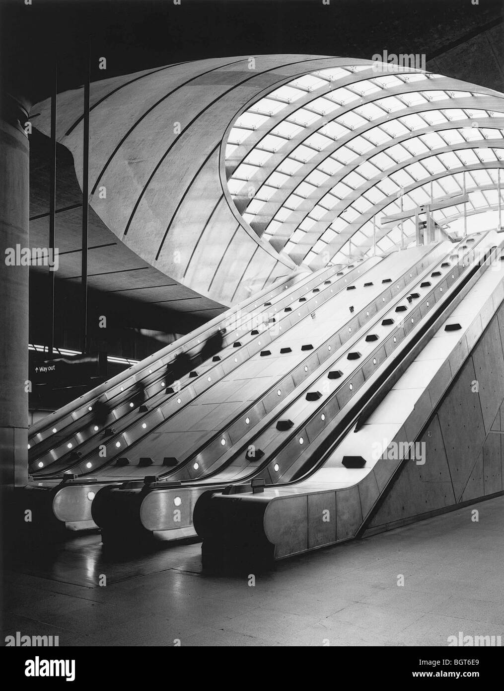 La stazione metropolitana di Canary Wharf e - Jubilee Line, LONDRA, REGNO UNITO, Foster e Partner Foto Stock