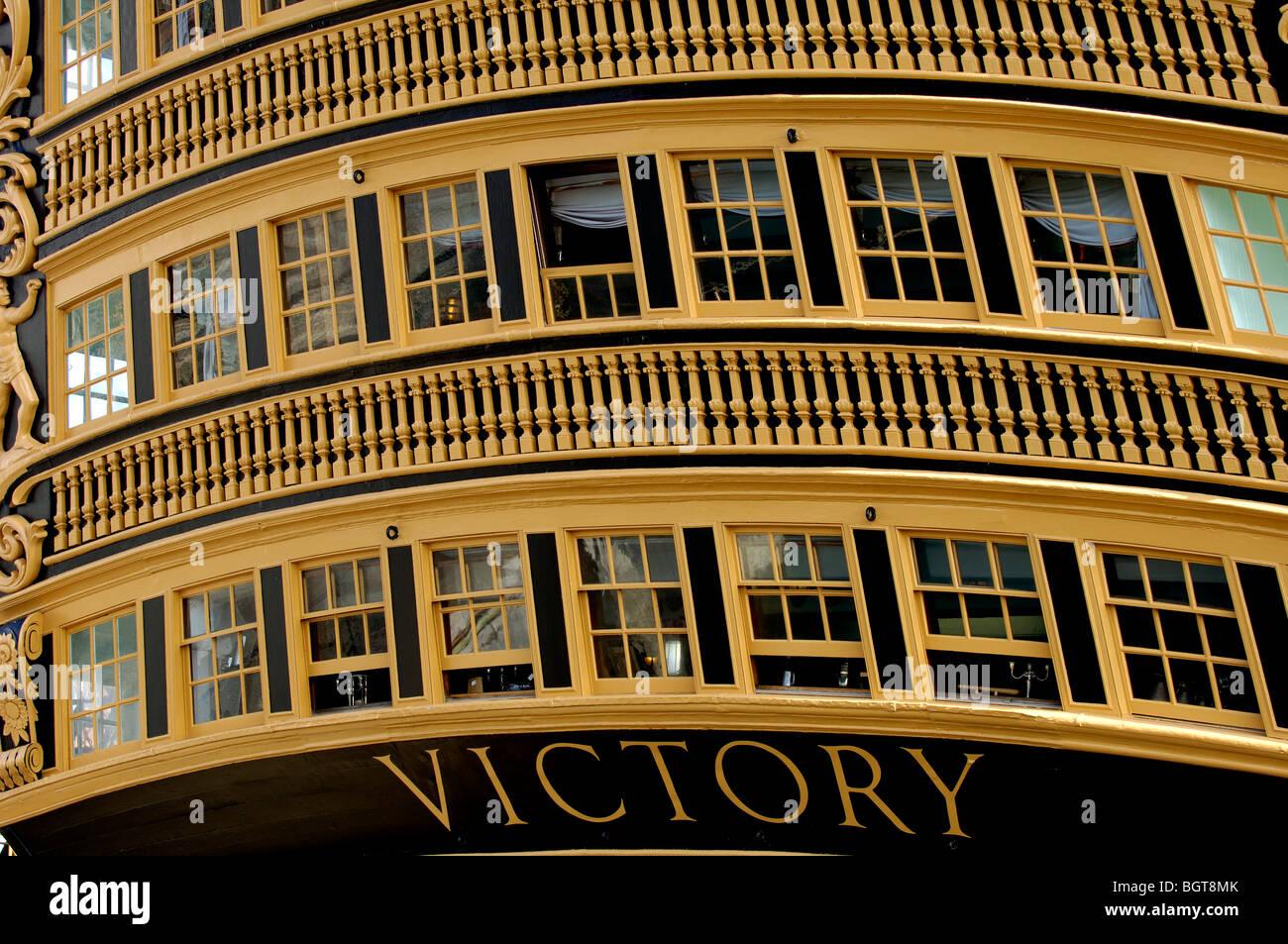 HMS Victory, Portsmouth Dockyard, Portsmouth, Hampshire, Inghilterra, Regno Unito; Foto Stock
