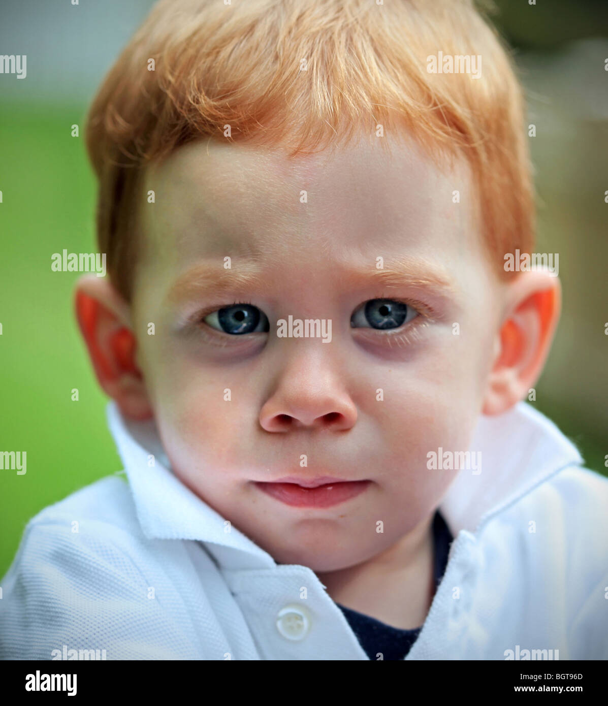 Close up ritratto di un ragazzo redhead Foto Stock