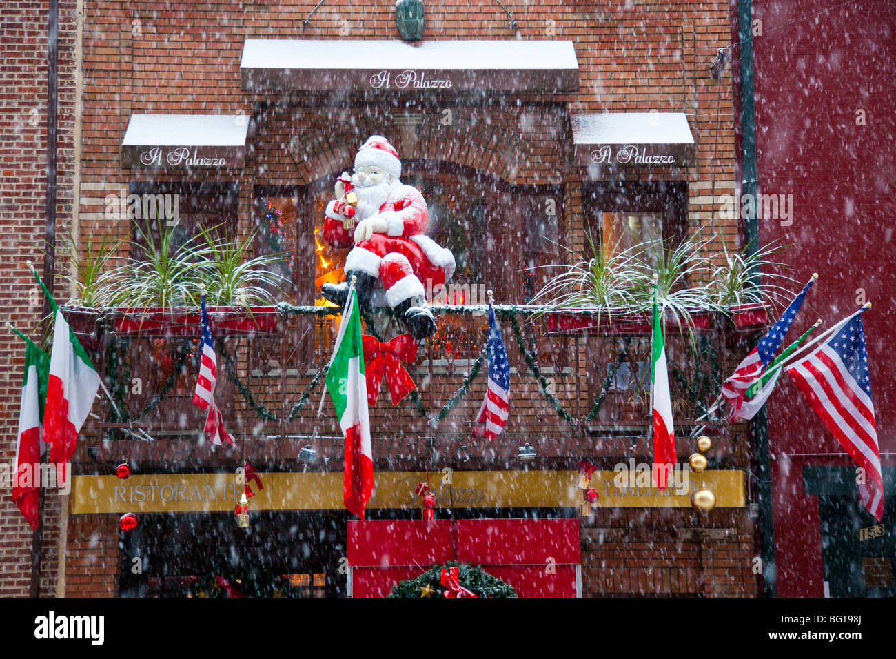 Inverno in Little Italy, New York City Foto Stock