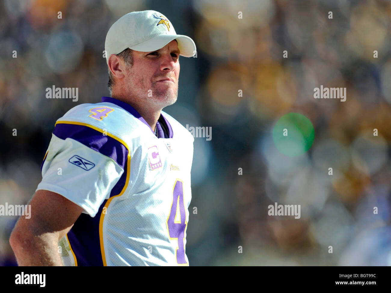 Brett Favre #4 quarterback del Minnesota Vikings Foto Stock