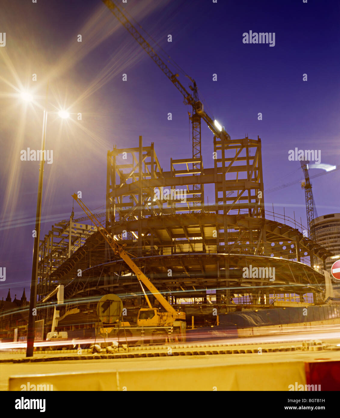 Birmingham bullring sito in costruzione mentre era in fase di costruzione Foto Stock