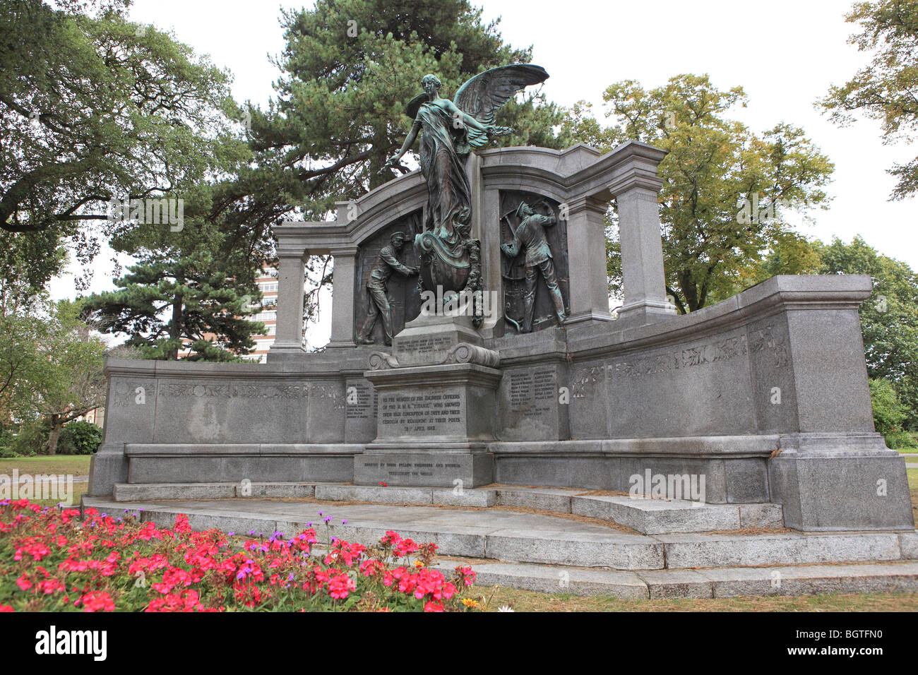 Southampton, East Park, gli ingegneri di Titanic Memorial Foto Stock