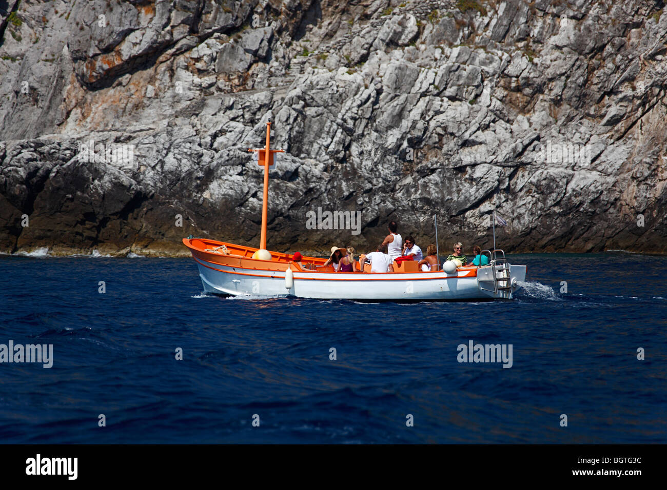 Amalfiküste / Costiera Amalfitana Von nach Positano Amalfi Positano Amalfi con nave Foto Stock