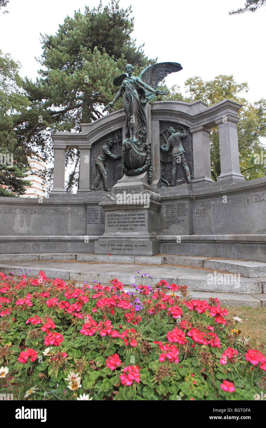 Southampton, East Park, gli ingegneri di Titanic Memorial Foto Stock