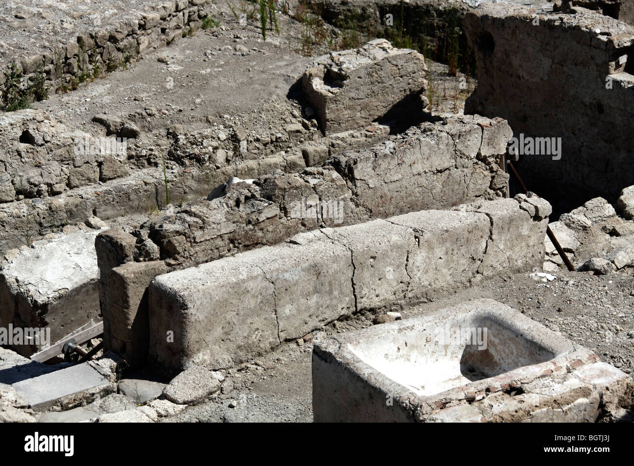 Neapel Antiker Ausgrabungen Ruinen mitten in Neapel scavi mondo antico in Neapel Foto Stock