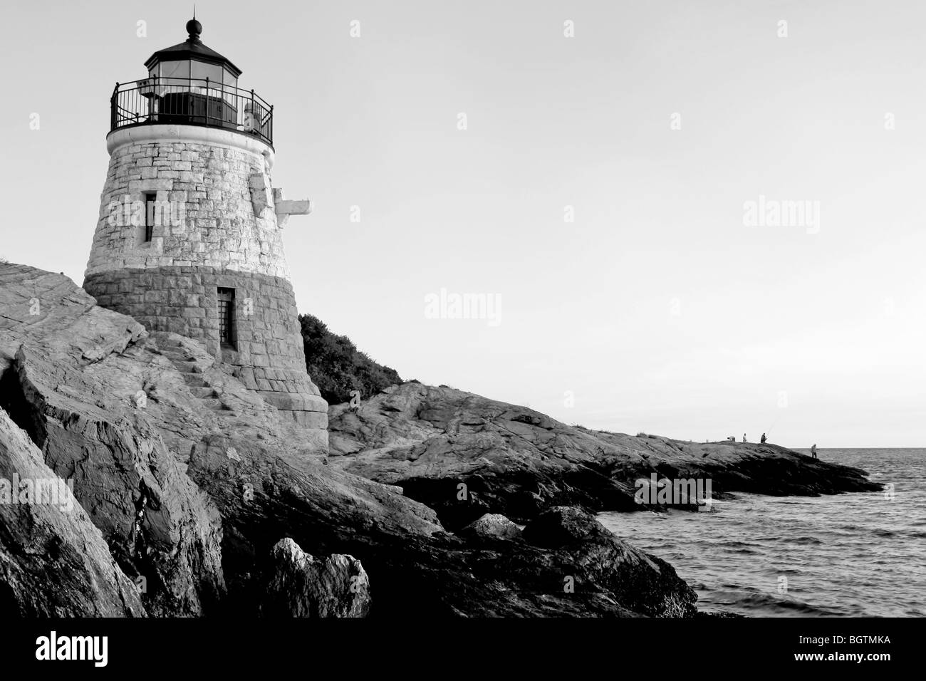 La Collina del Castello faro in Newport Rhode Island Foto Stock