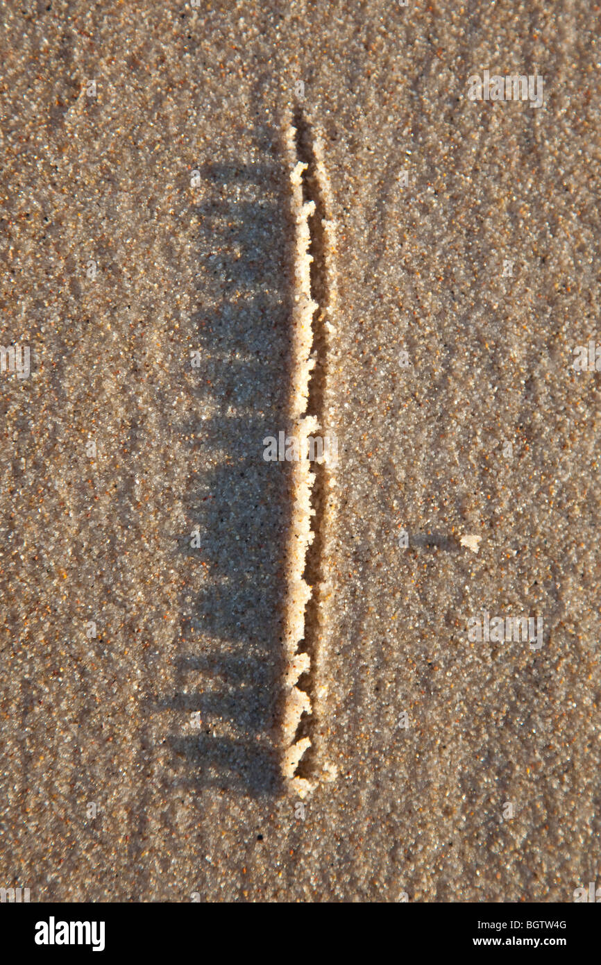 Lettera scritta in spiaggia Foto Stock