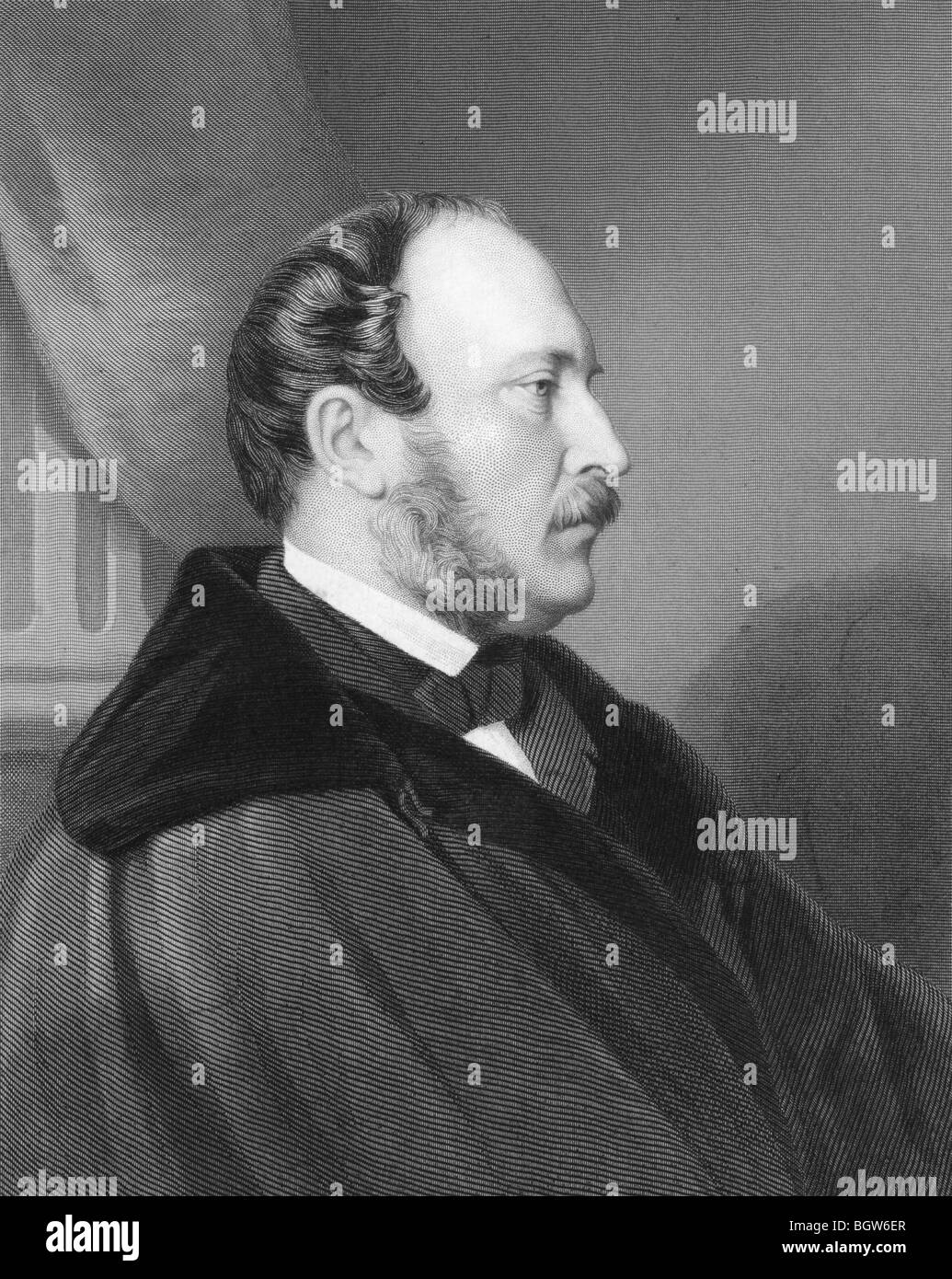 Prince Albert su incisione dal 1850s. Il marito della Regina Victoria. Foto Stock
