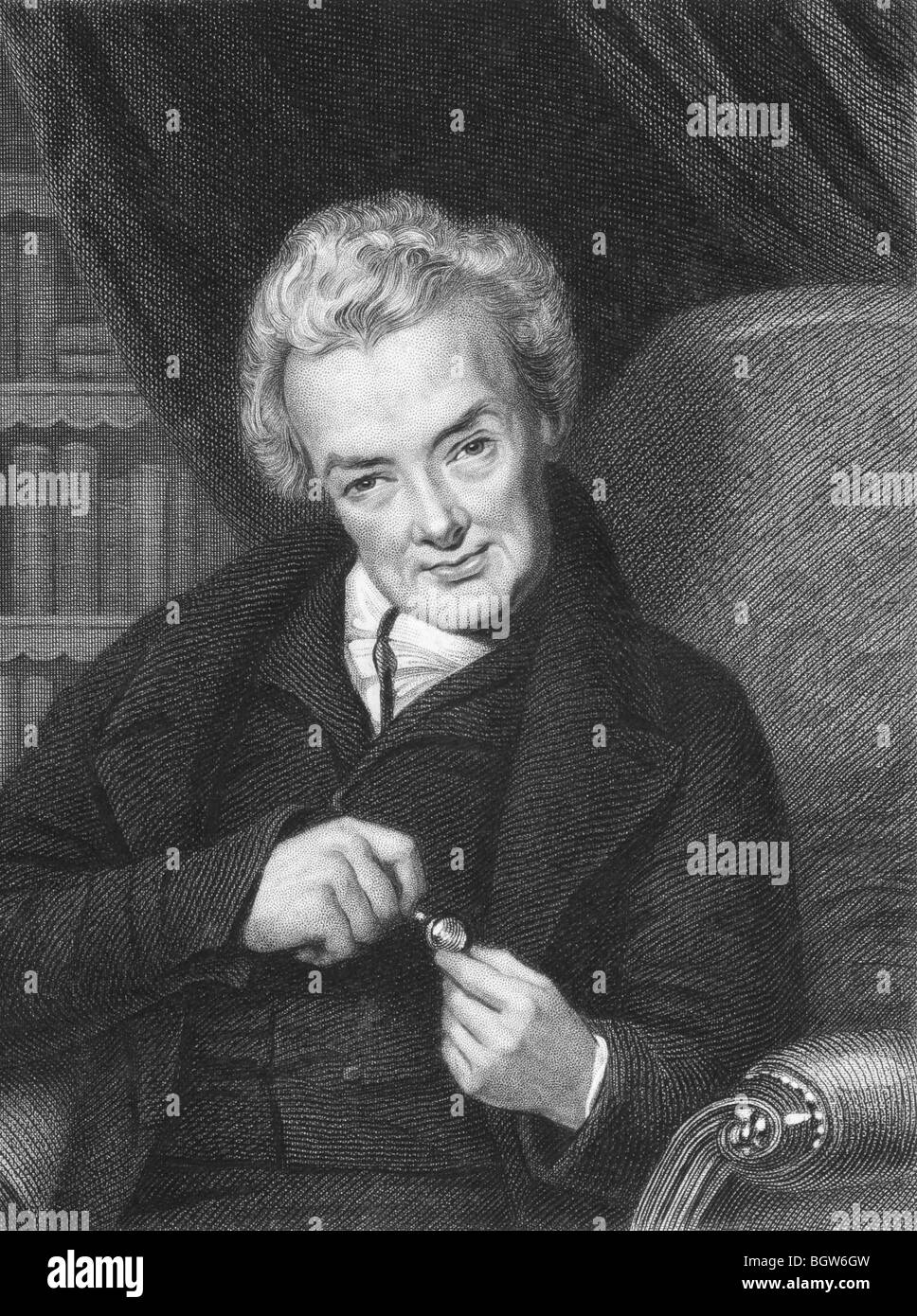 William Wilberforce su incisione dal 1850s. Uomo politico britannico,e leader del movimento per abolire la schiavitù del commercio. Foto Stock