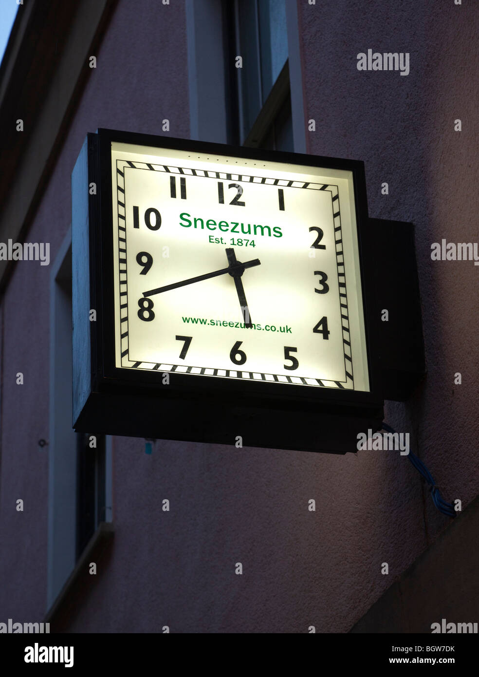 Orologio illuminato Foto Stock