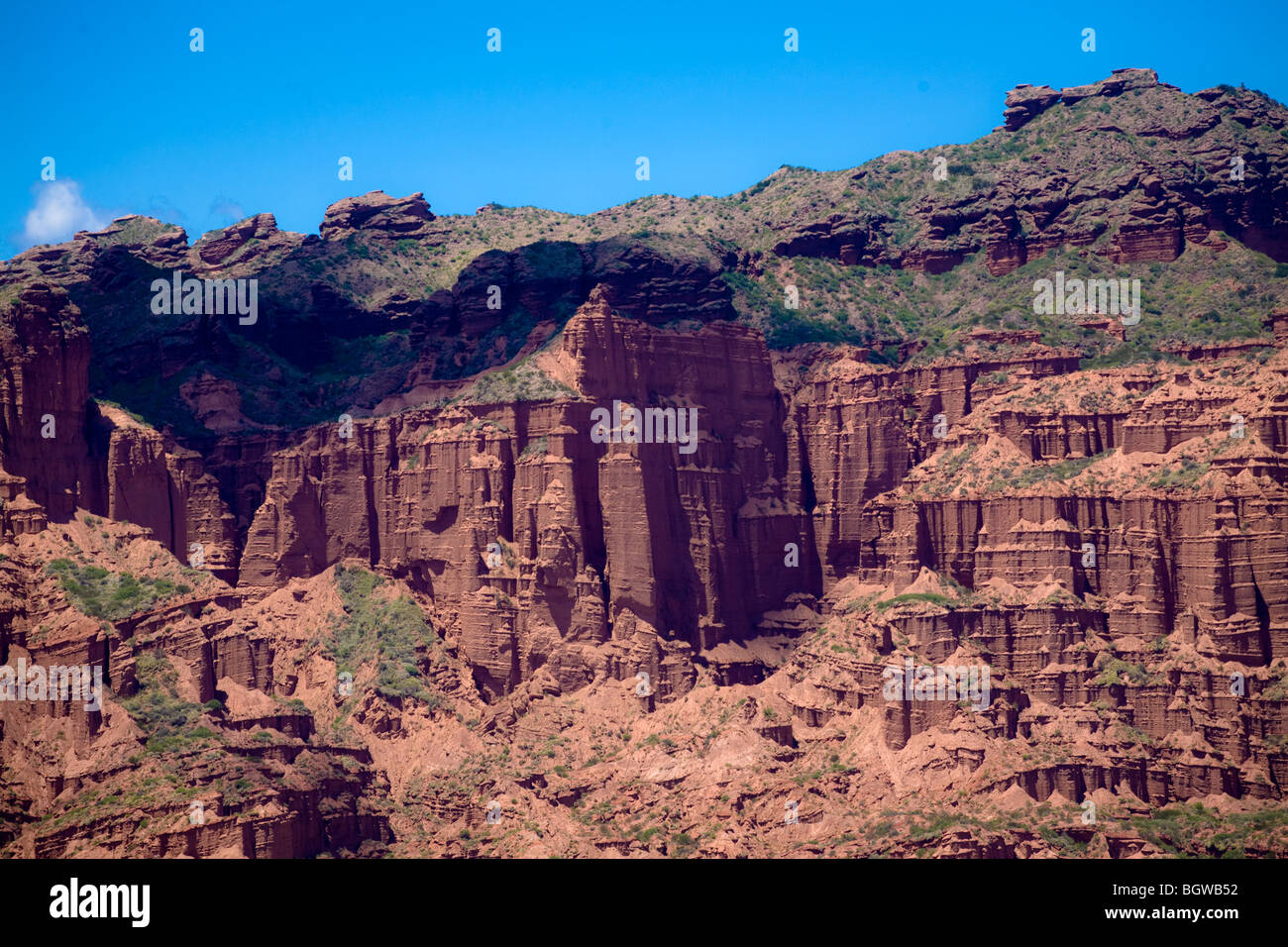 Vista del Farallones nella Sierras de las Quijadas National Park, San Luis, Argentina Foto Stock