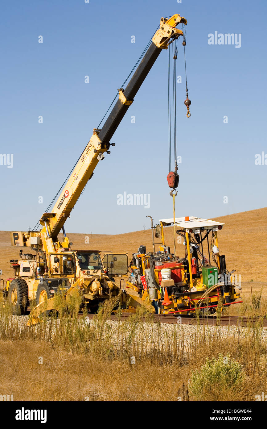 Ferrovia di veicoli per la manutenzione in California Foto Stock