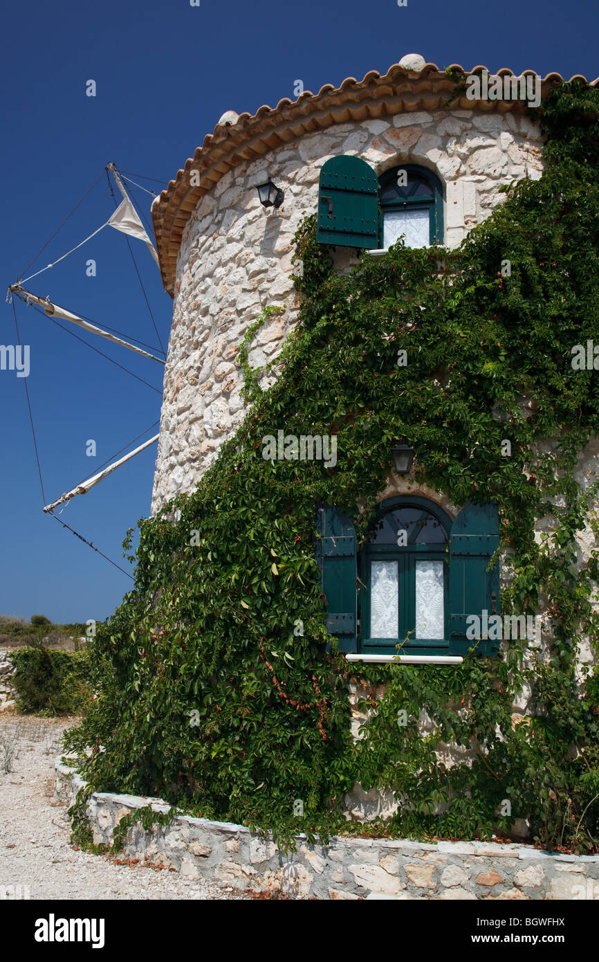 Il mulino a vento di Cape Skinári Foto Stock