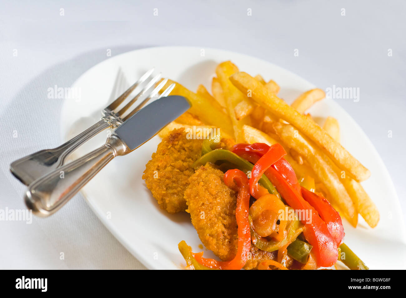 Cotoletta con patatine Foto Stock