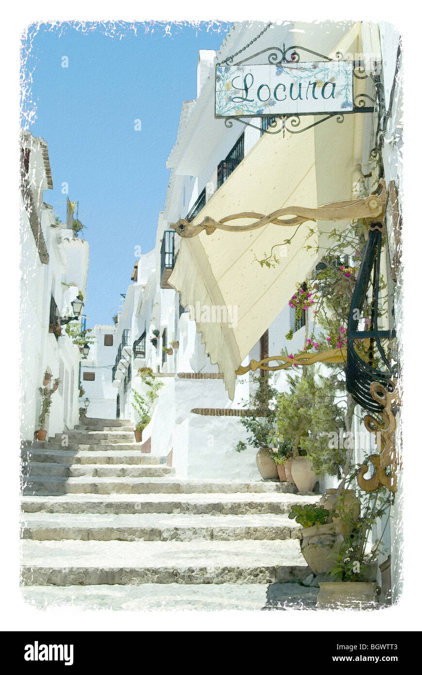 Street a Frigiliana Spagna Foto Stock