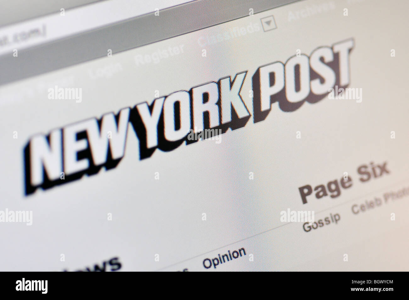 Il New York Post sito web giornale Foto Stock