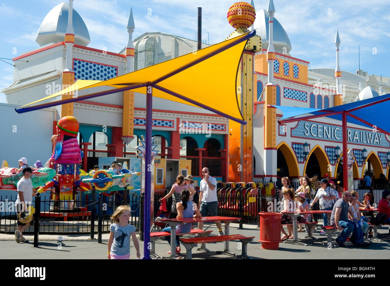 Il Luna Park parco divertimenti, St Kilda, Melbourne, Australia Foto Stock