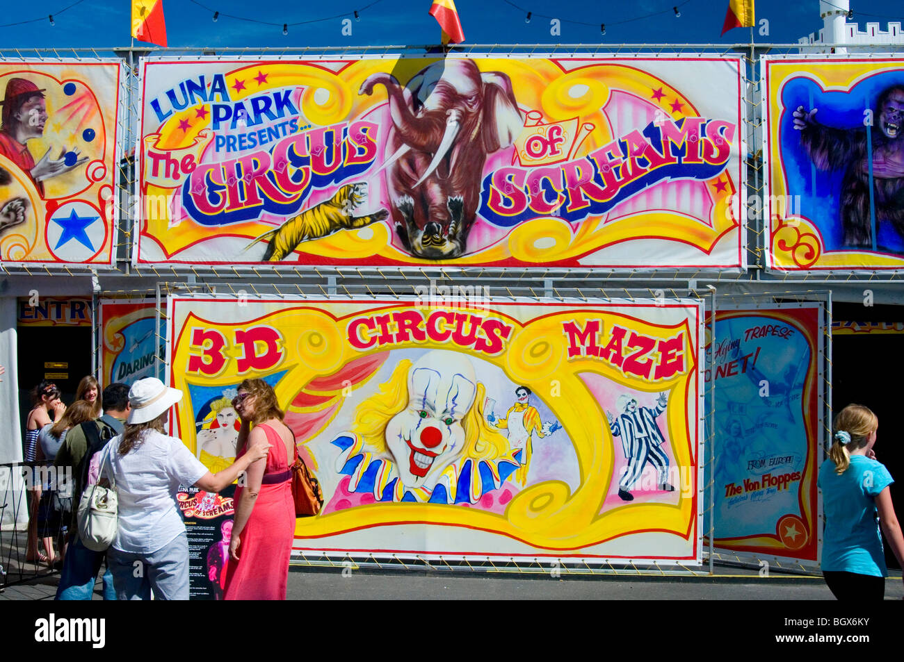 Il Luna Park parco divertimenti, St Kilda, Melbourne, Australia Foto Stock