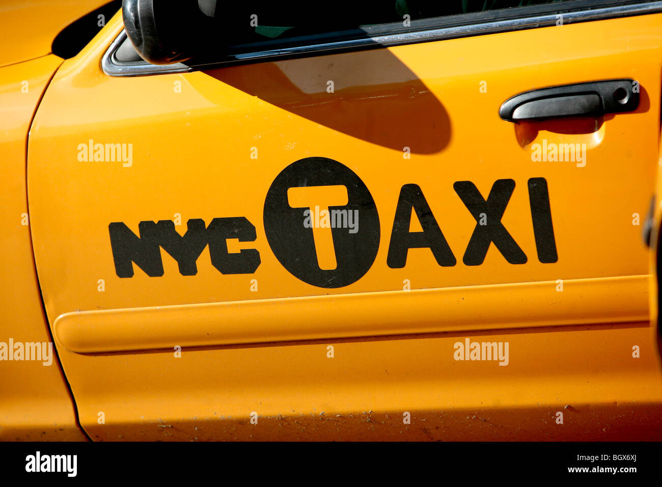 New York City Taxi su Times Square Foto Stock