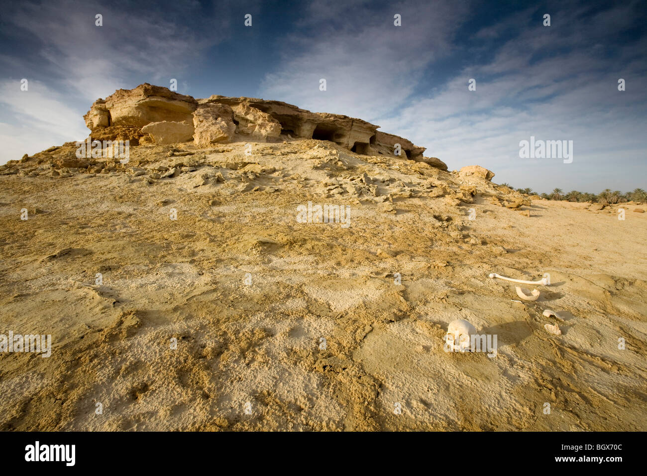 Tombe nell'oasi di Siwa Foto Stock