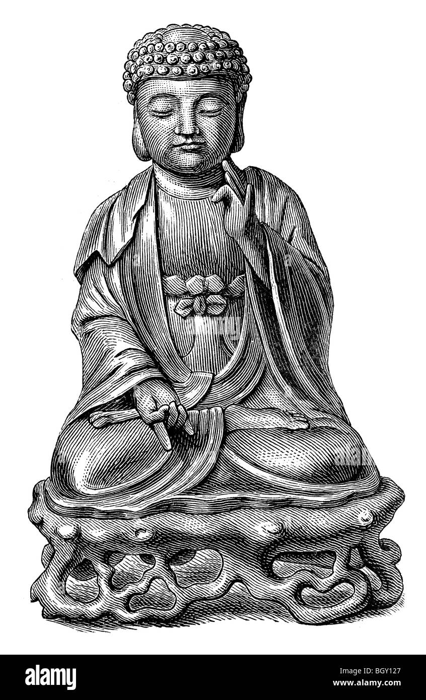 Immagine del Buddha di bronzo Foto Stock
