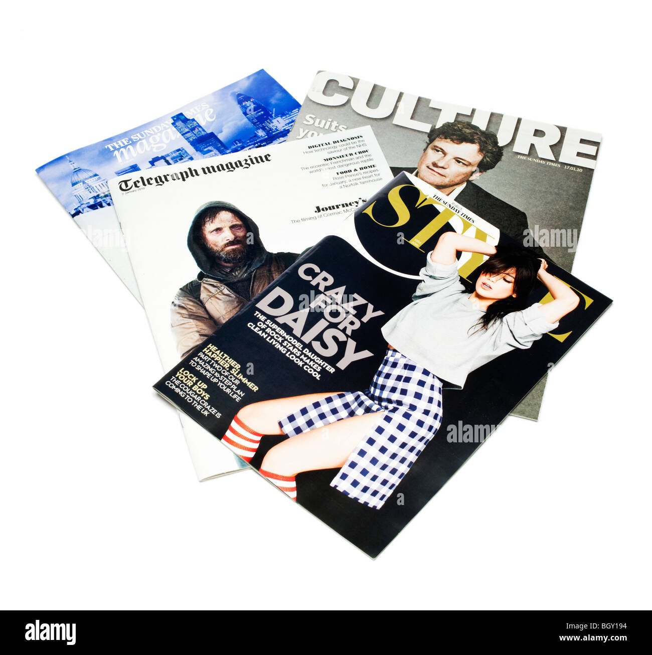 Il quotidiano britannico weekend riviste Foto Stock