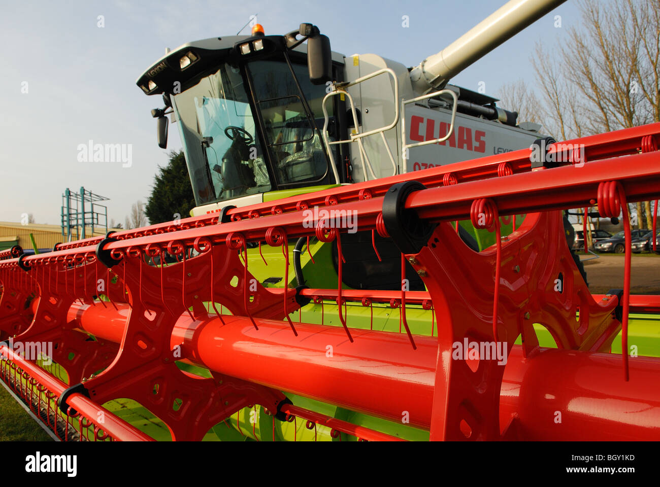 Claas mietitrebbia. Foto Stock