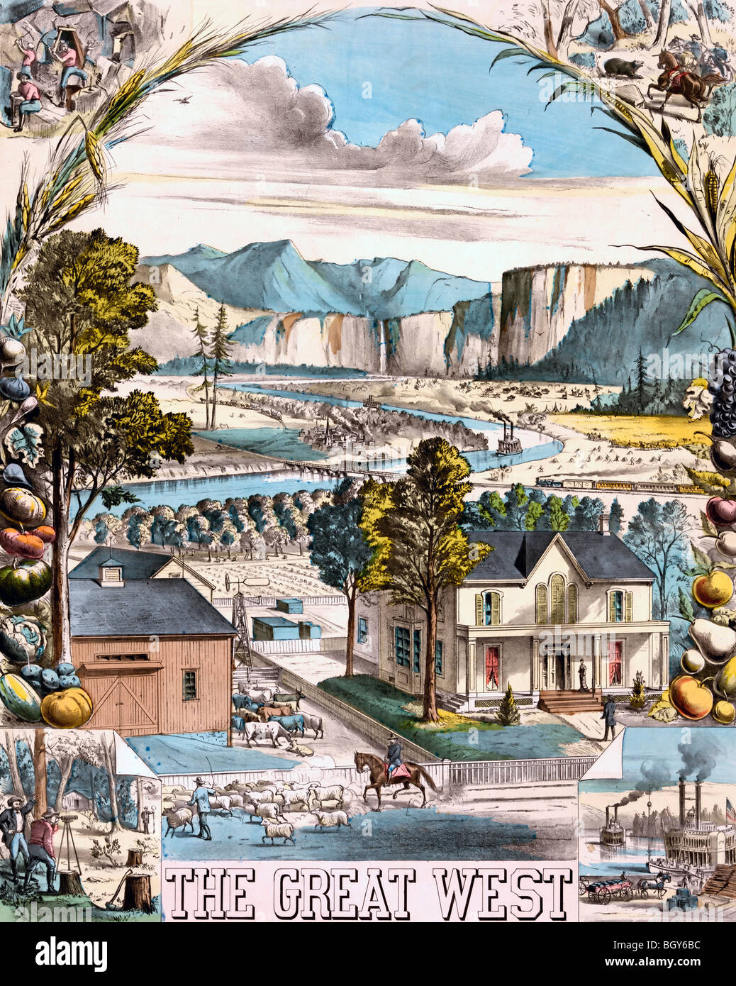 Il Grande Ovest - gli Stati Uniti occidentali America - 1881 Foto Stock